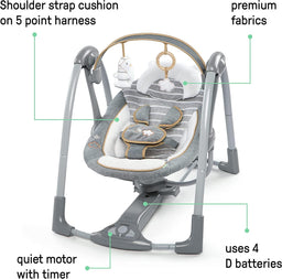 Ingenuity® - Ingenuity Boutique Collection Swing 'n Go Portable Swing - Bella Teddy