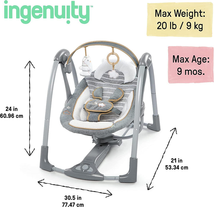 Ingenuity® - Ingenuity Boutique Collection Swing 'n Go Portable Swing - Bella Teddy