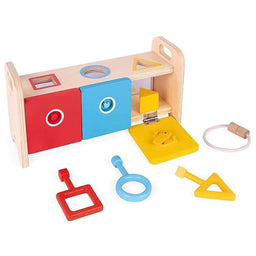 Janod® - Janod Wooden Shape Sorter with Keys