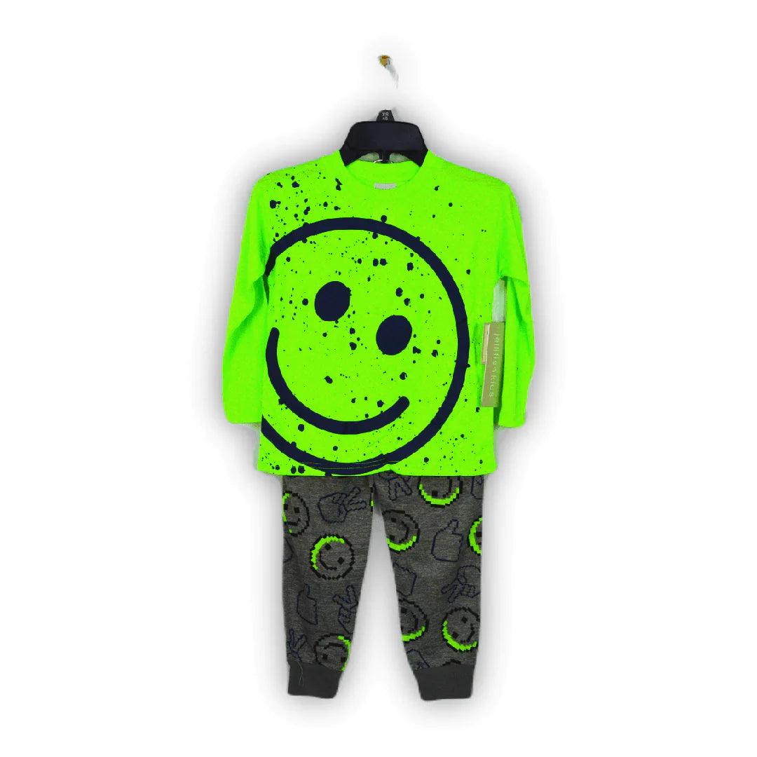 Jellifish - Green Smiley Pyjama (2 Piece)