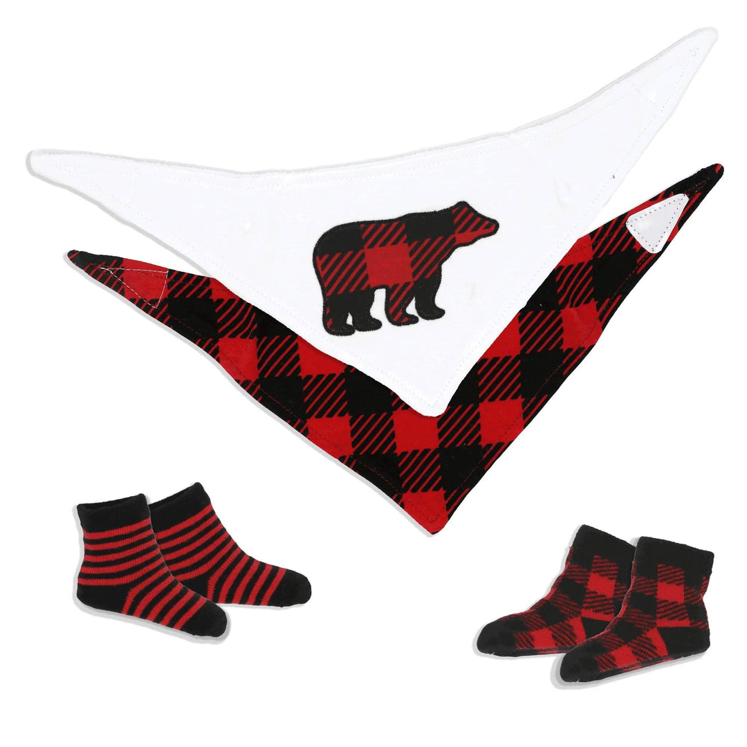 Jesse+Lulu® - Jesse & Lulu 4 Piece Bib and Sock Set
