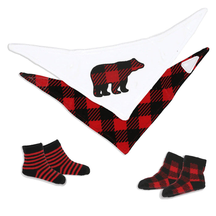 Jesse+Lulu® - Jesse & Lulu 4 Piece Bib and Sock Set