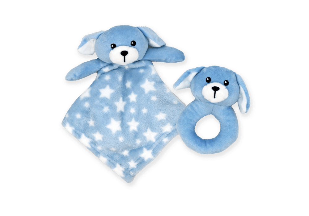 Jesse+Lulu® - Jesse & Lulu Baby Nunu Animal Plush With Ring Rattle 2 Piece Set