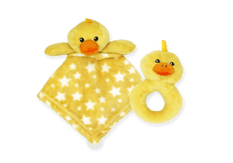 Jesse+Lulu® - Jesse & Lulu Baby Nunu Animal Plush With Ring Rattle 2 Piece Set