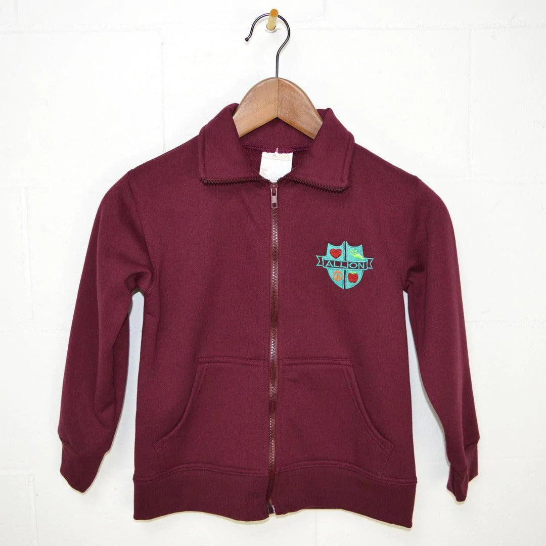 Johnson's Creation® - Allion Elementary School Burgundy Fleece Cardigan