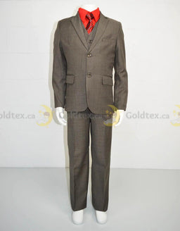 Johnson's Creation® - Johnson's Creation 5-piece grey suit set - Brown