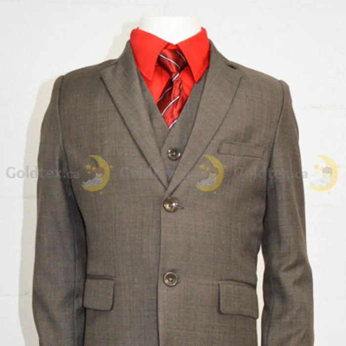 Johnson's Creation® - Johnson's Creation 5-piece grey suit set - Brown