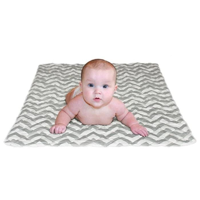 Jolly Jumper® - Jolly Jumper Deluxe Baby Sitter Nursing Pillow & Quilted Play/Change Mat - Chevron Grey