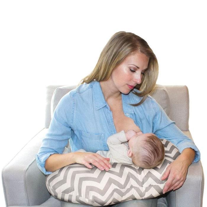 Jolly Jumper® - Jolly Jumper Deluxe Baby Sitter Nursing Pillow & Quilted Play/Change Mat - Chevron Grey