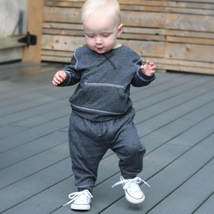 Juddlies Designs® - Juddlies 2PC Jogger Set Charcoal Fleck