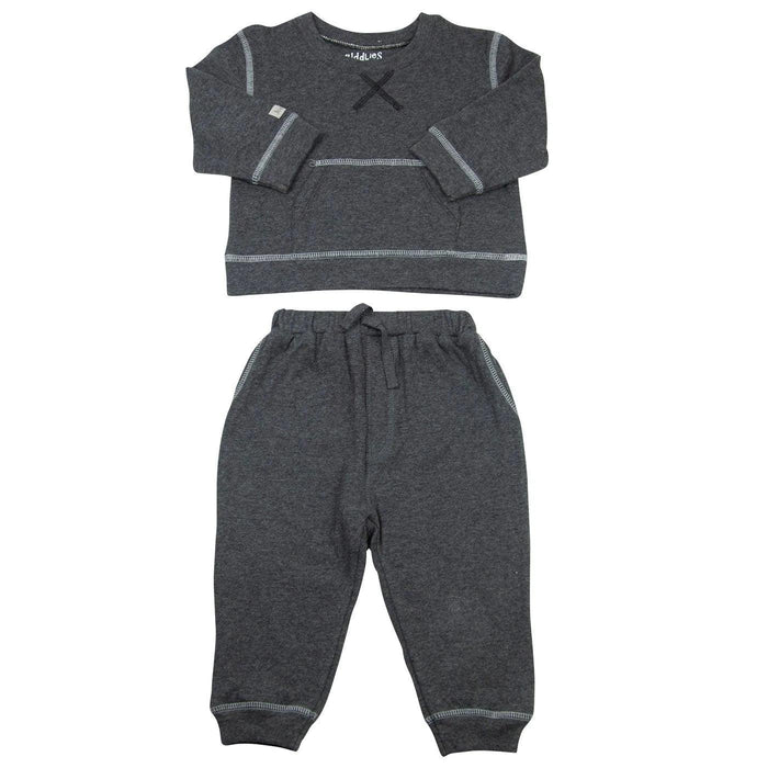 Juddlies Designs® - Juddlies 2PC Jogger Set Charcoal Fleck