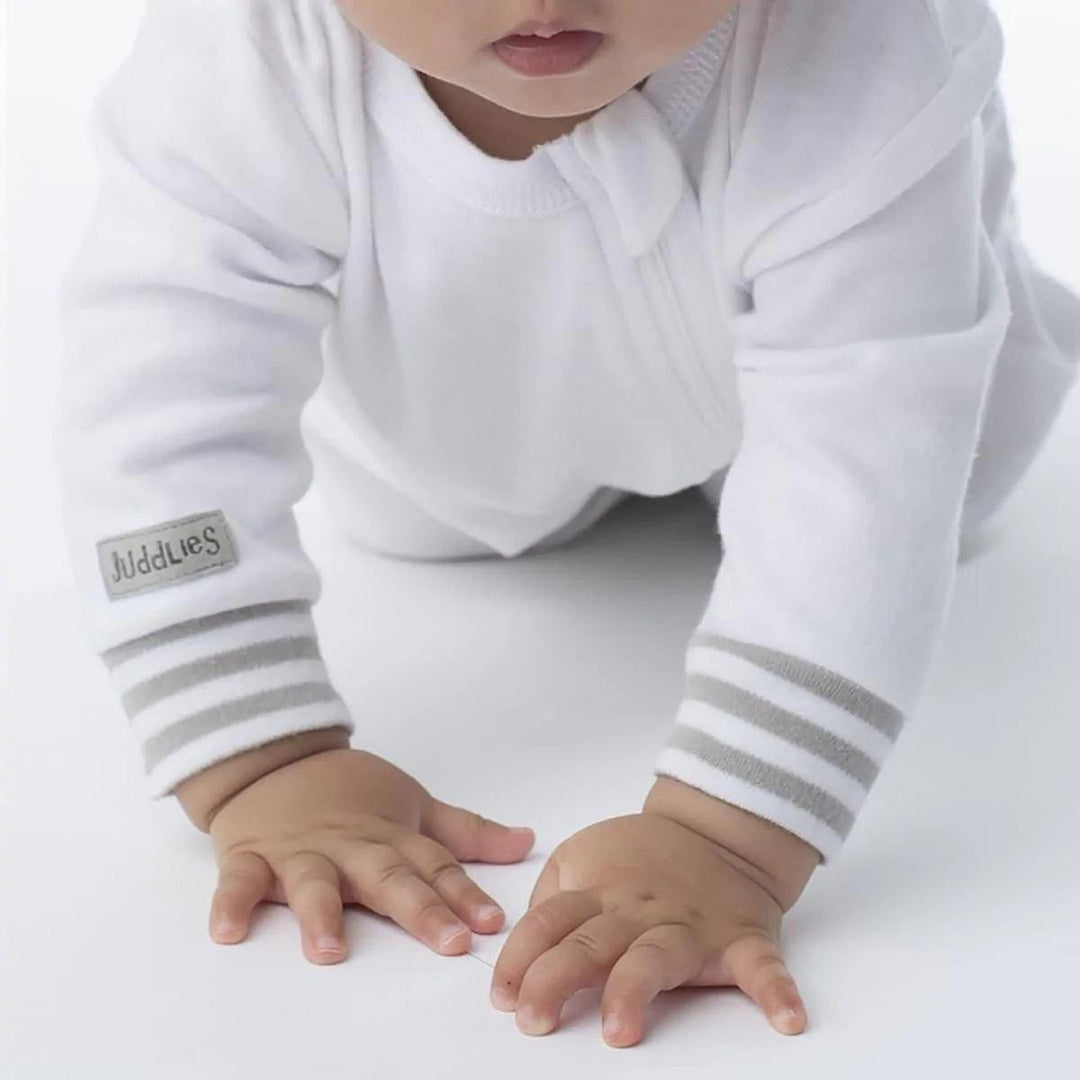 Juddlies Designs® - Juddlies Designs Organic Sleeper- White/Grey