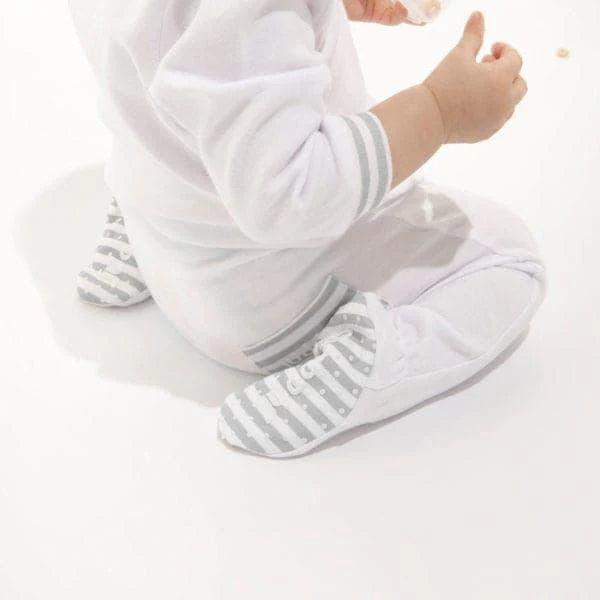 Juddlies Designs® - Juddlies Designs Organic Sleeper- White/Grey