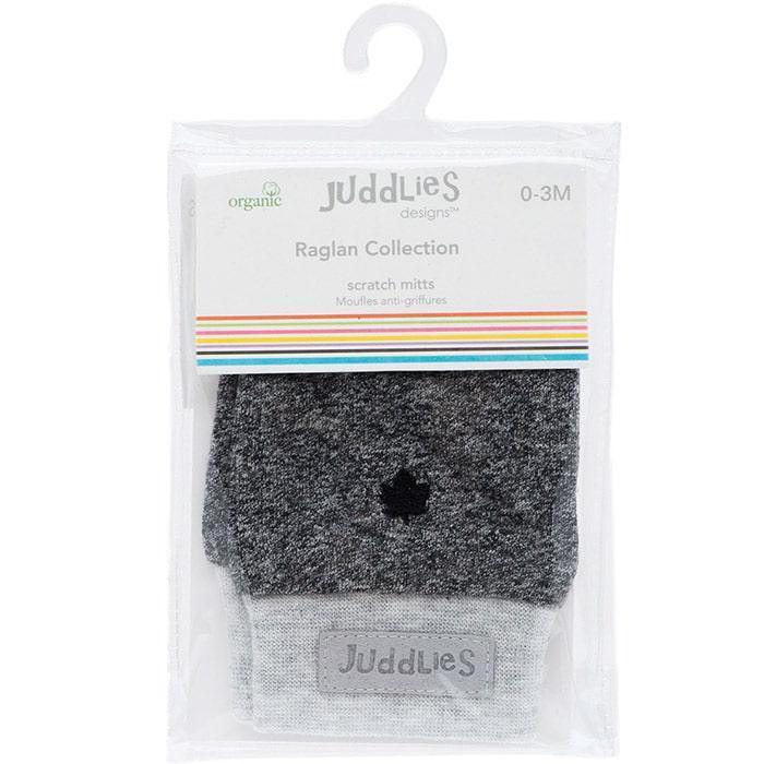 Juddlies Designs® - Juddlies Designs Raglan Collection - Organic Cotton Scratch Mitts - Graphite Black