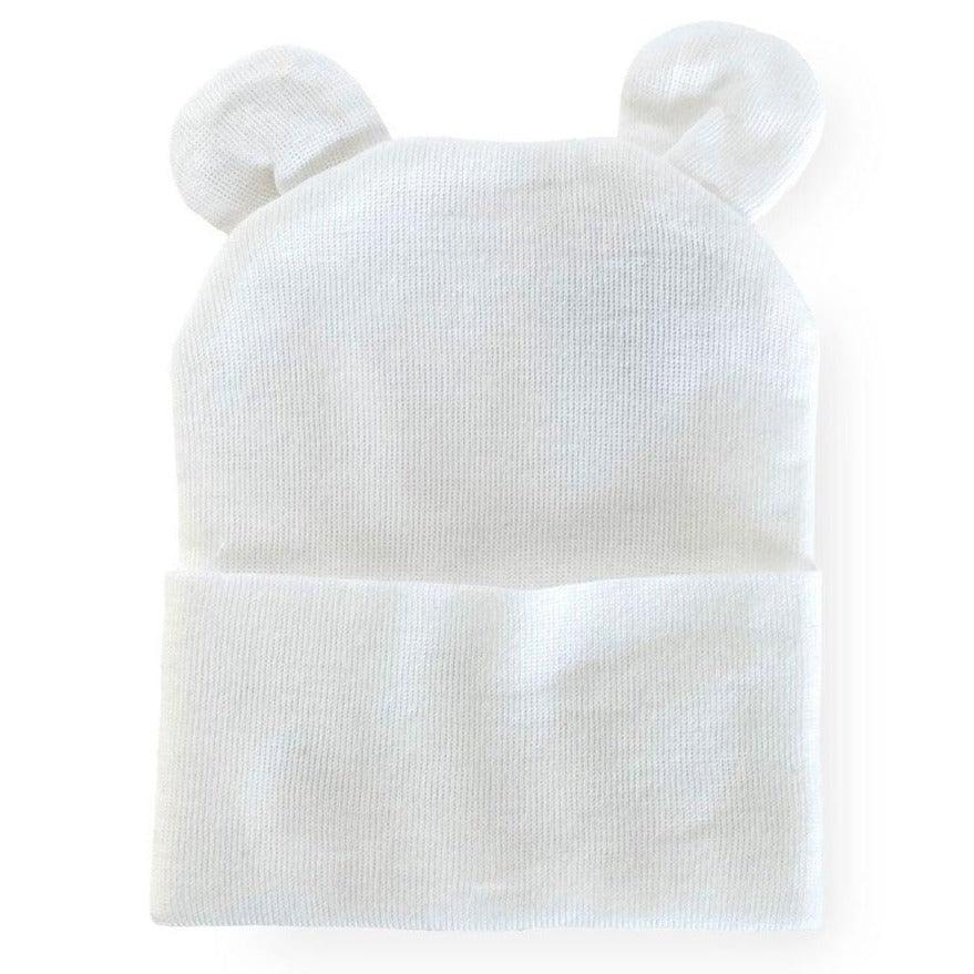 Kids Central - Kids Central Newborn Hat - Ears - White