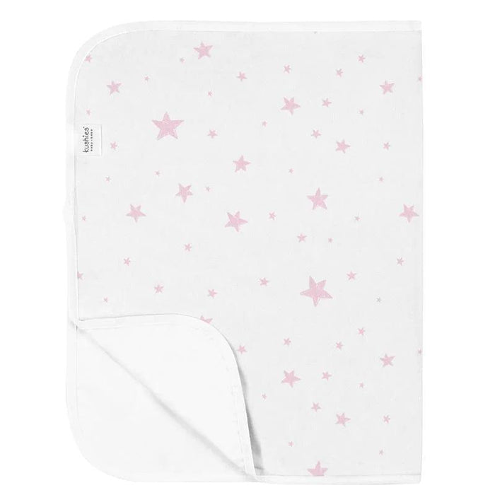 Kushies® - Kushies Flannel | Flat Changing Pad - Pink Scribble Stars