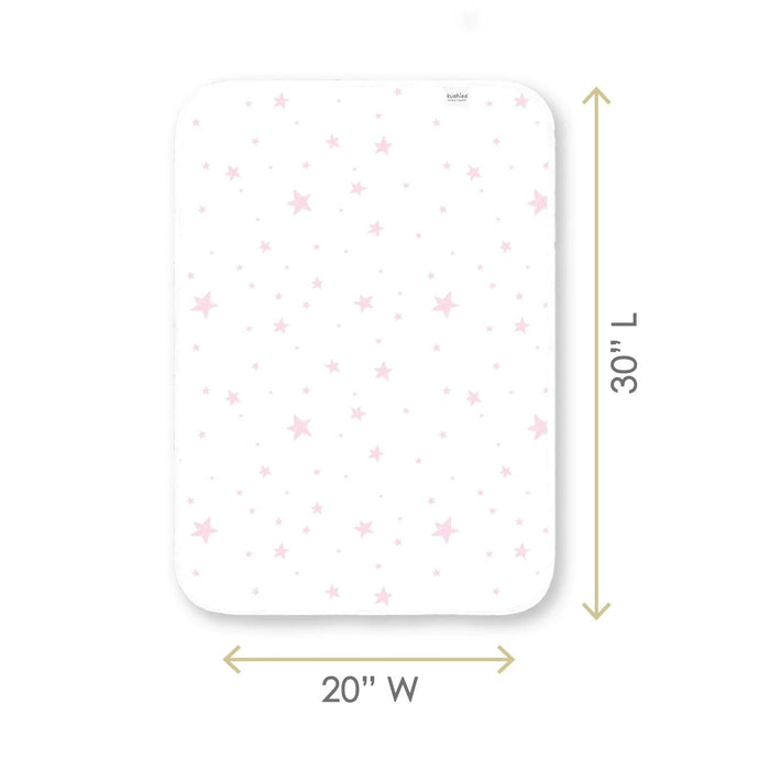 Kushies® - Kushies Flannel | Flat Changing Pad - Pink Scribble Stars