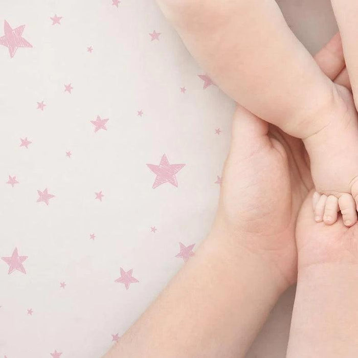 Kushies® - Kushies Flannel | Flat Changing Pad - Pink Scribble Stars