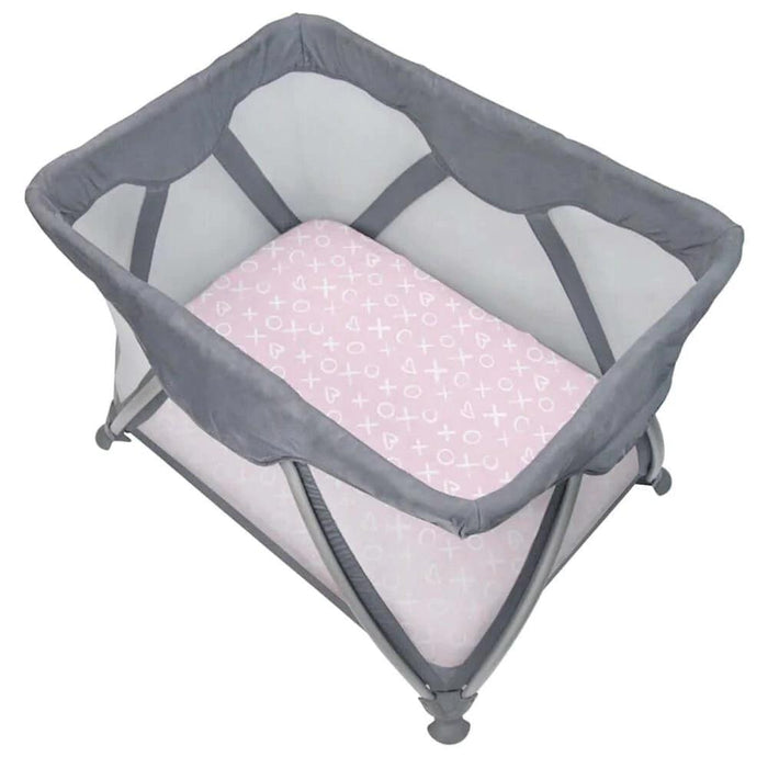 Kushies® - Kushies Flannel | Playard Sheet - Pink XO