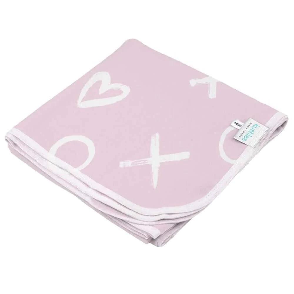 Kushies® - Kushies Flannel | Receiving Blanket - Pink XO