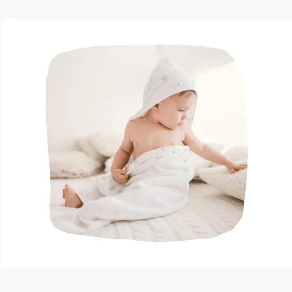 Kushies® - Kushies Hooded Bath Towel & Washcloth Set - Blue Star