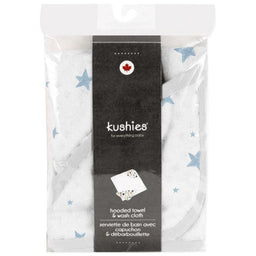 Kushies® - Kushies Hooded Bath Towel & Washcloth Set - Blue Star