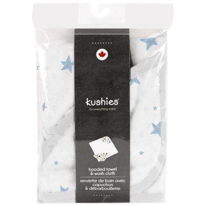 Kushies® - Kushies Hooded Bath Towel & Washcloth Set - Blue Star