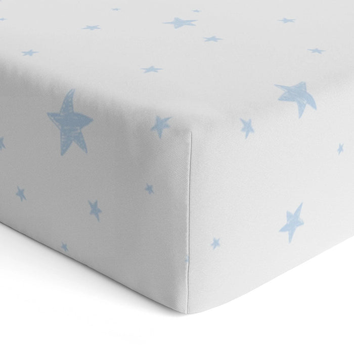 Kushies® - Kushies Playard Sheet - Blue Scribble Stars