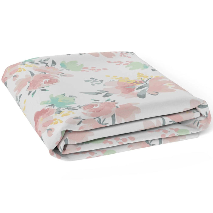 Kushies® - Kushies S730-200 Percale Crib Sheets - Watercolour Flowers