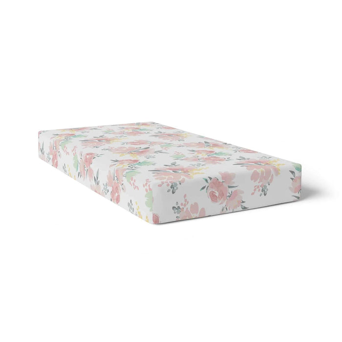 Kushies® - Kushies S730-200 Percale Crib Sheets - Watercolour Flowers