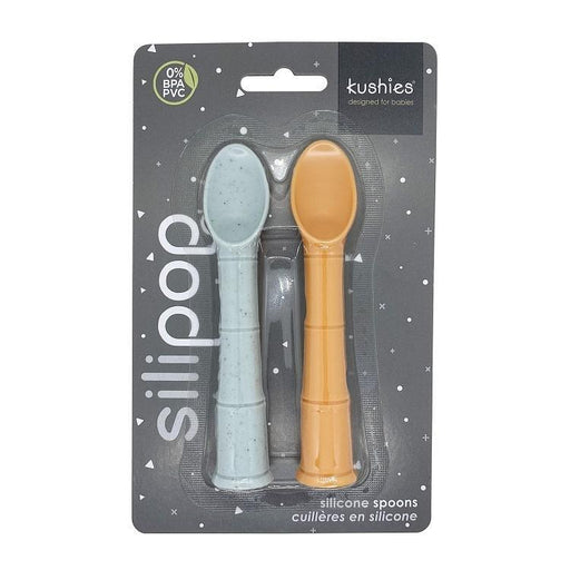 Kushies® - Kushies Silipop Spoons -Papaya & Seafoam