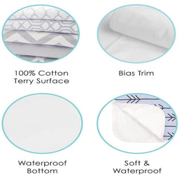 Kushies® - Kushies Terry | Portable Changing Pad - Blue Scribble Star