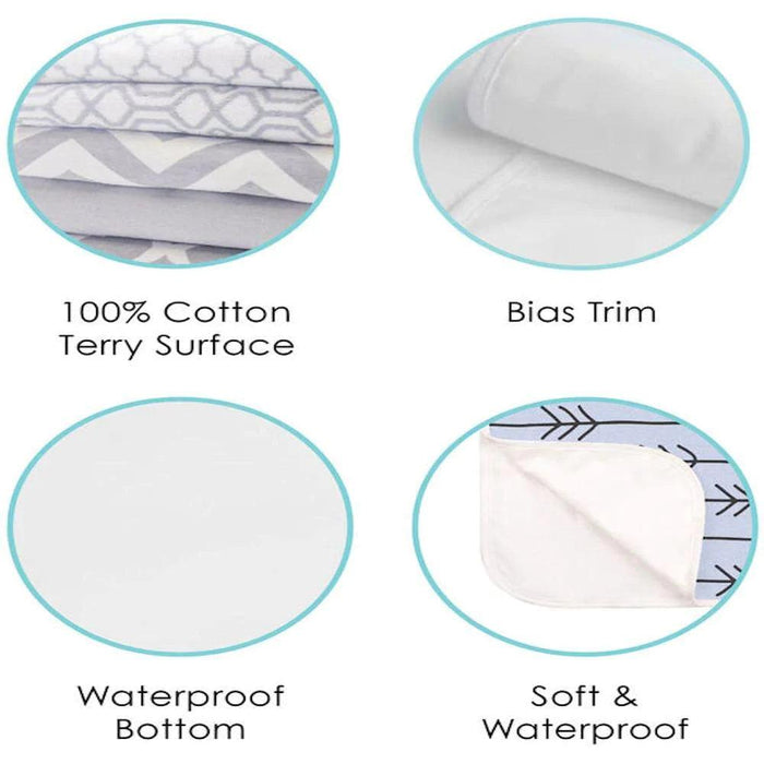 Kushies® - Kushies Terry | Portable Changing Pad - Grey Scribble Stars