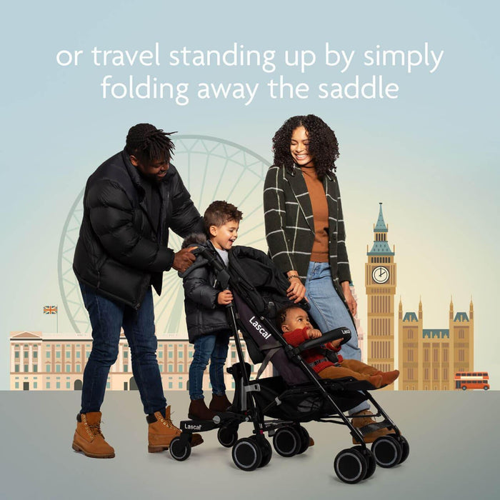 Lascal® - Buggy Board Maxi + Saddle (Universal Buggy Board with Detachable Saddle Seat – Fits Most Strollers)