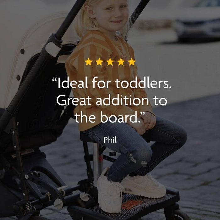 Lascal® - Buggy Board Maxi + Saddle (Universal Buggy Board with Detachable Saddle Seat – Fits Most Strollers)