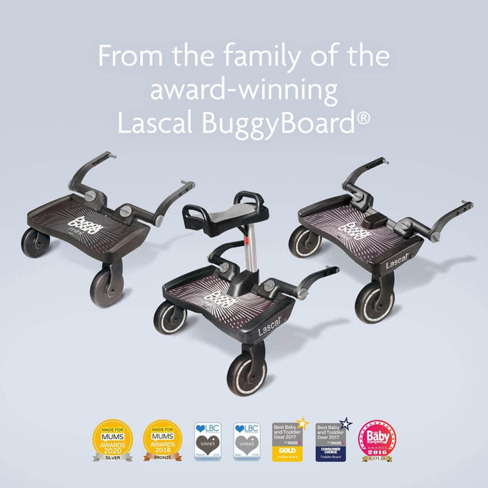Lascal® - Buggy Board Maxi + Saddle (Universal Buggy Board with Detachable Saddle Seat – Fits Most Strollers)