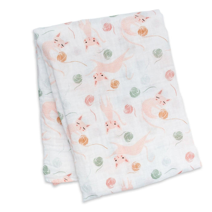 Lulujo® - Lulujo Baby Swaddle Blanket Muslin Cotton - Kitty Cats