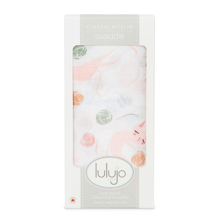 Lulujo® - Lulujo Baby Swaddle Blanket Muslin Cotton - Kitty Cats