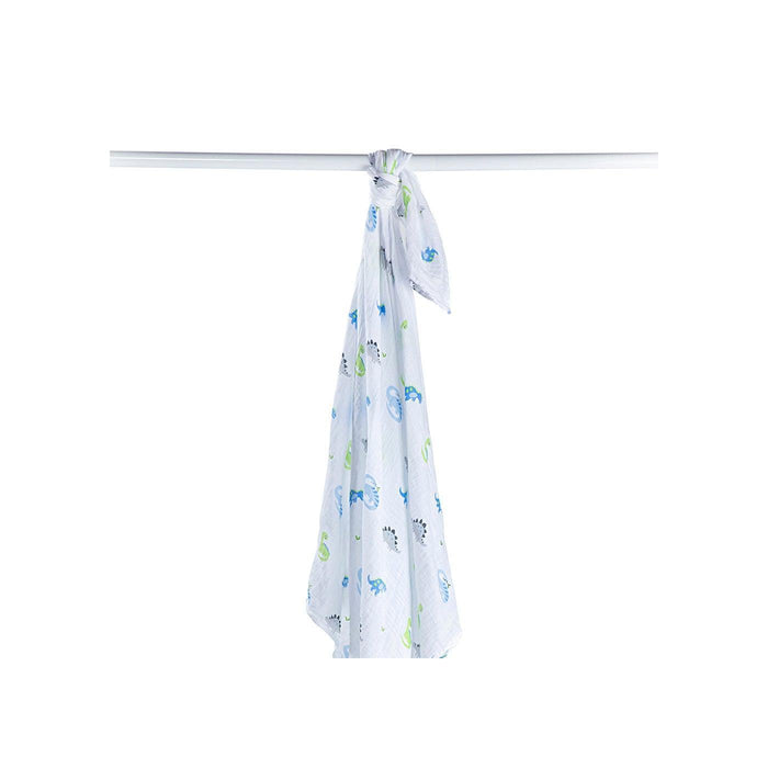 Lulujo® - Lulujo Cotton Muslin Baby Swaddle Blanket - Prehistoric Pals