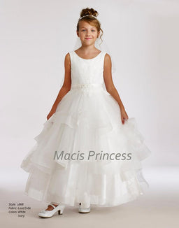 Macis Design® - Macis Design Girl Dress 1868 - Ivory