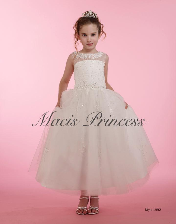 Macis Design® Illusion Neckline Embroidered Dress – Style 1992 — Goldtex