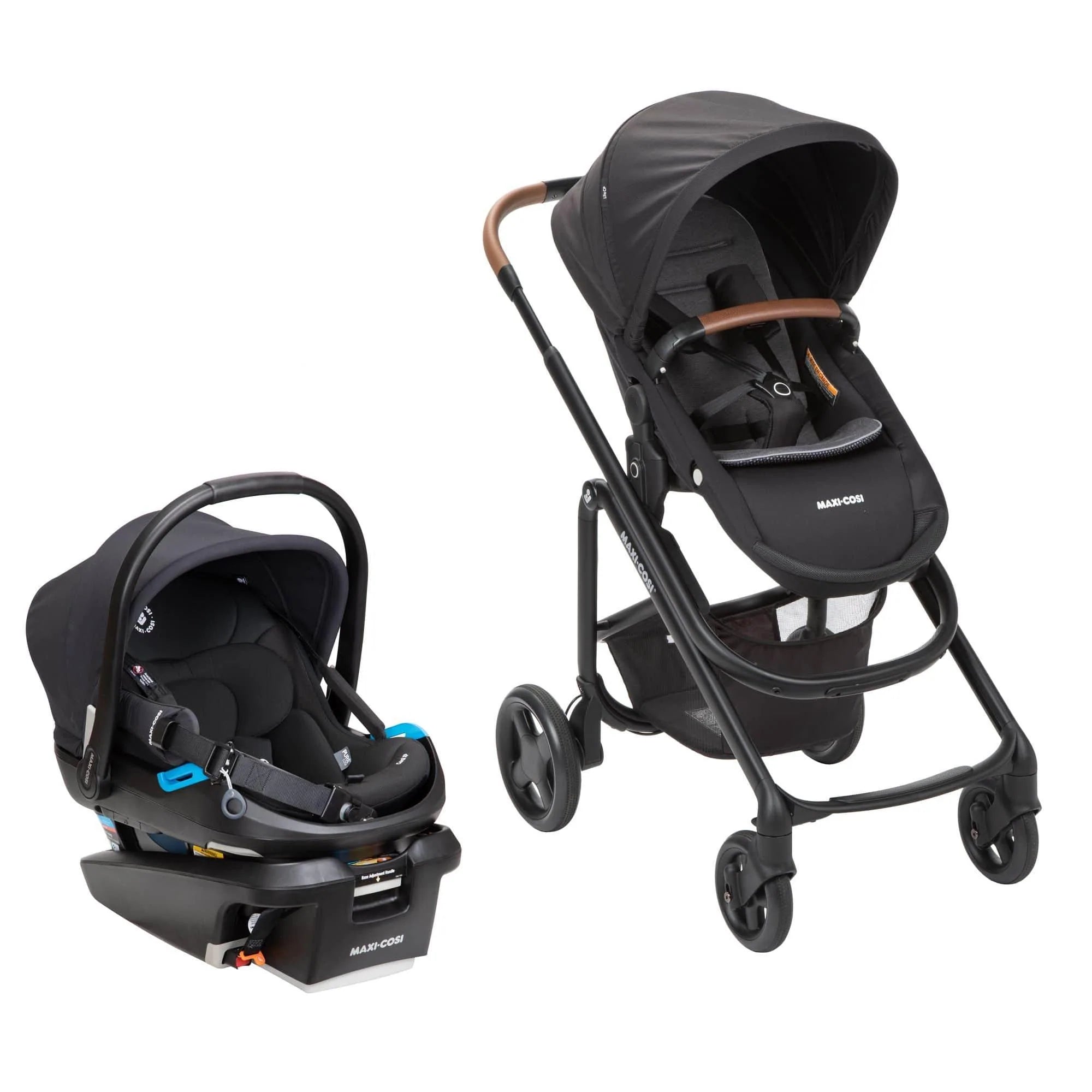 Maxi Cosi - Maxi Cosi Lila CP Coral Bundle, Essential Black (01379CFNAA, 22304CFNA)