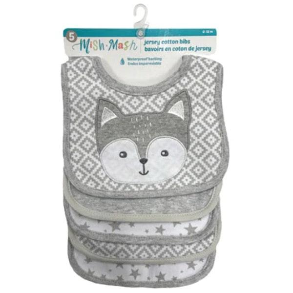 Mish Mash Baby® - Mish Mash Baby Jersey Cotton Bibs - 5 Pack