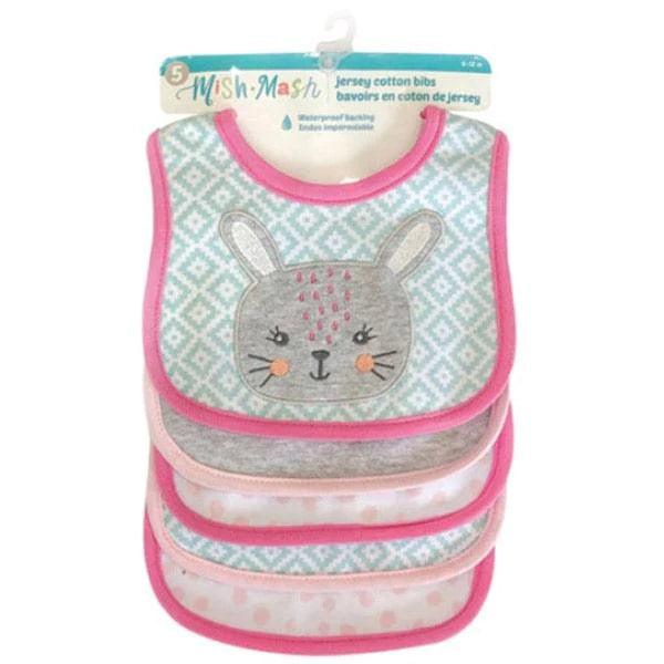 Mish Mash Baby® - Mish Mash Baby Jersey Cotton Bibs - 5 Pack