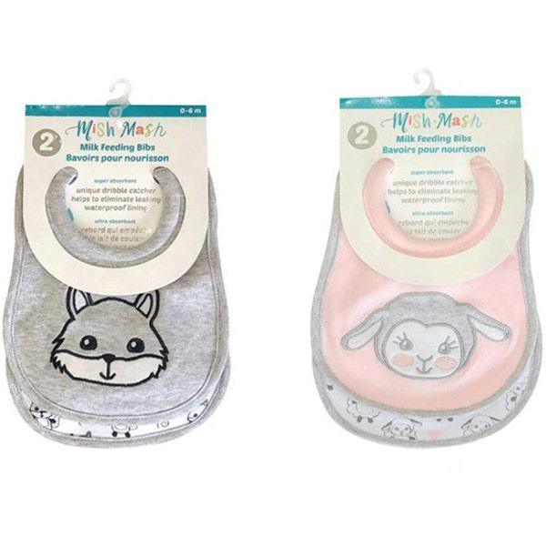 Mish Mash Baby® - Mish Mash Baby Milk Feeding Newborns Bibs - 2 Pack
