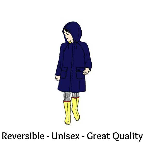 MTC® - MTC Kids Unisex Nylon Reversible Rain Parka Jacket (Sizes 2 - 14)