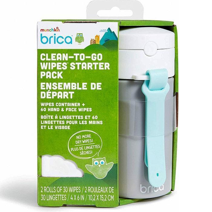 Munchkin® - Munchkin Brica - Clean-to-Go Wipe Dispenser & Wipes - Starter Pack