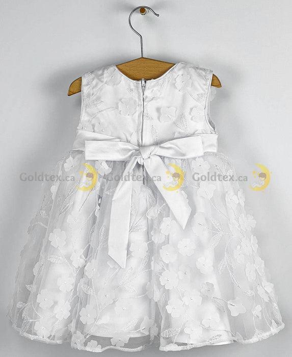 My Kids® - My Kids Floral Adorned Baby Dress with Headband