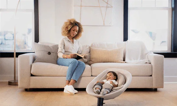 Nuna® - Nuna LEAF Grow Baby Swing with Toy Bar – Soothing Motion from Infant to Toddler to Big Kid