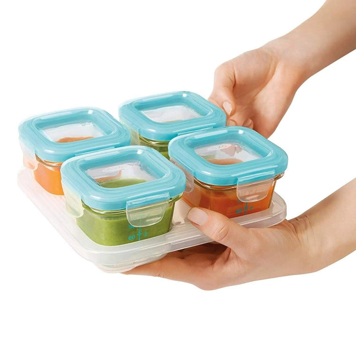 Oxo Tot® - Oxo Tot Glass Baby Blocks™ 4OZ (Freezer storage containers with tray)